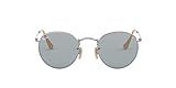 Ray-Ban RB3447 Evolve Metal Everglasses Polarized Round Sunglasses, Silver/Blue Photochromic, 53 mm | Amazon (US)