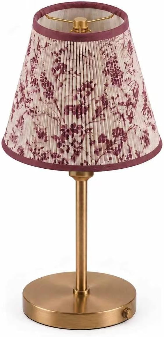 Rechargeable Table Lamp, Cordless Pleated Lamp, Burgundy, 12''HX5.1W | Amazon (US)