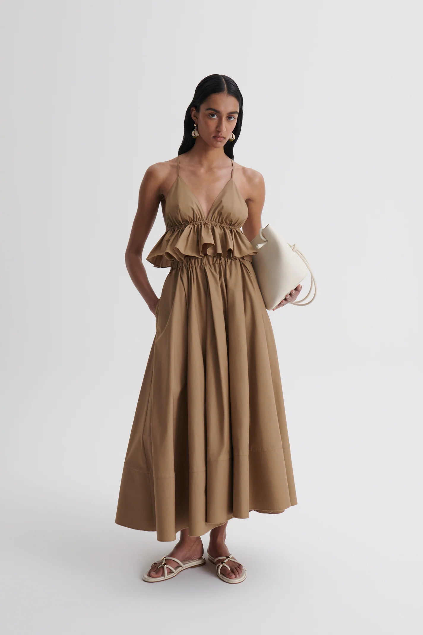 PARACHUTE COTTON BONDED SKIRT - CAMEL - Scanlan Theodore | Scanlan Theodore AU