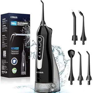 COSLUS Water Dental Flosser Teeth Pick: Portable Cordless Oral Irrigator 300ML Rechargeable Trave... | Amazon (US)