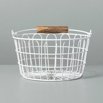 Wire Easter Basket with Handle White - Hearth & Hand™ with Magnolia | Target