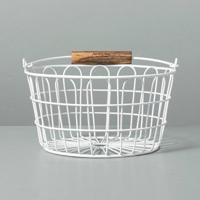 Wire Easter Basket with Handle White - Hearth & Hand™ with Magnolia | Target
