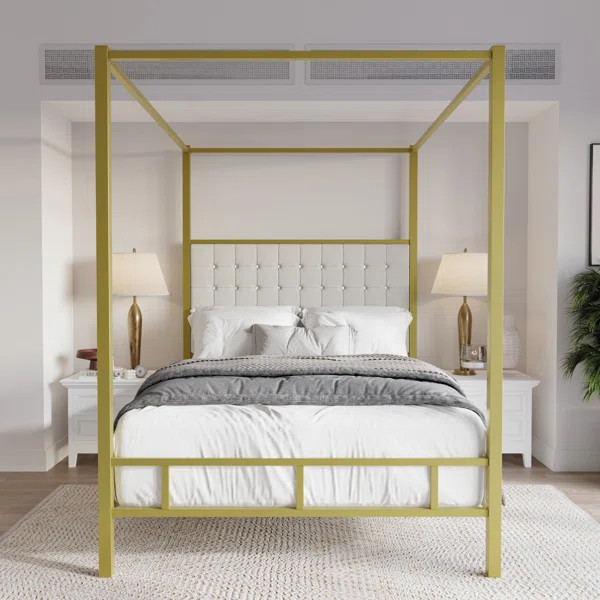 Upholstered Metal Canopy Bed | Wayfair North America
