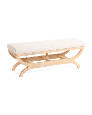 50x15x19 Rattan Azura Bench With Cushion | Furniture & Lighting | Marshalls | Marshalls