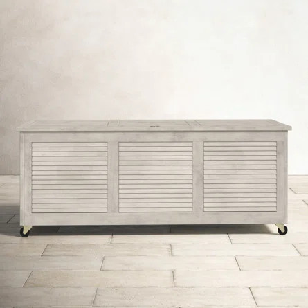 Birch Lane™ 50 Gallons Gallon Eucalyptus Solid Wood Deck Box with Wheels | Wayfair North America