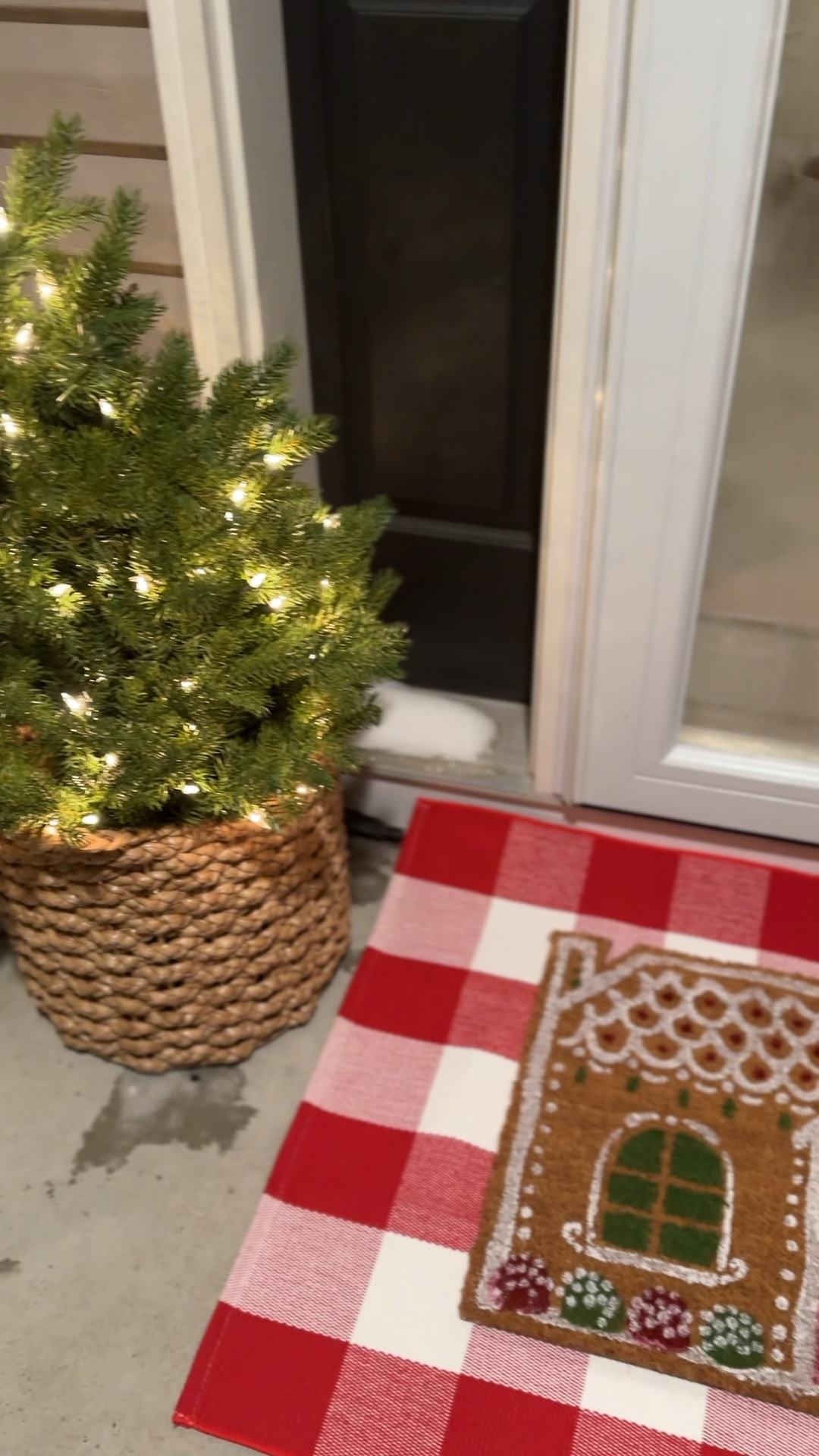 Holiday front porch is coming together! 

Seagrass basket, Christmas decor, plaid doormat, gingerbread doormat, small outdoor Christmas treee

#LTKWatchNow #LTKHoliday #LTKHome