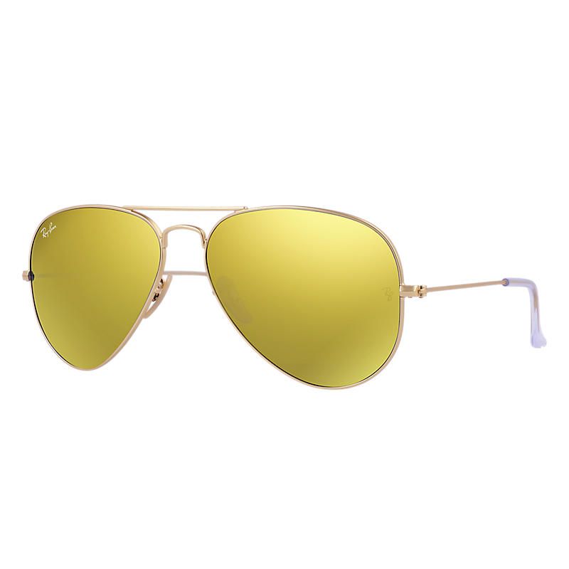 Ray-Ban Aviator Gold Sunglasses, Yellow Flash Lenses - Rb3025 | Ray-Ban (US)