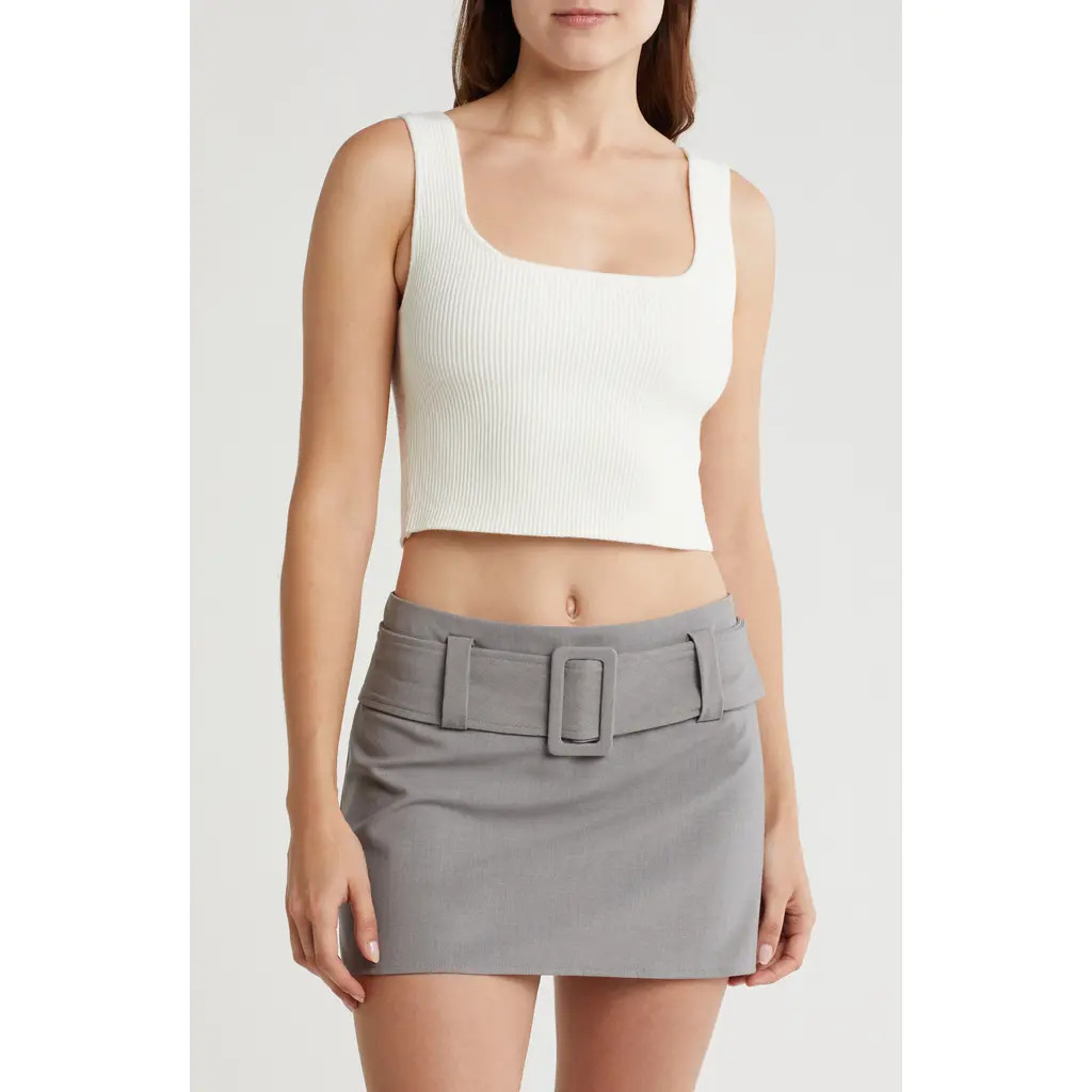 Abound Reversible Rib Crop Sweater Tank in Ivory at Nordstrom Rack, Size Large | Nordstrom Rack