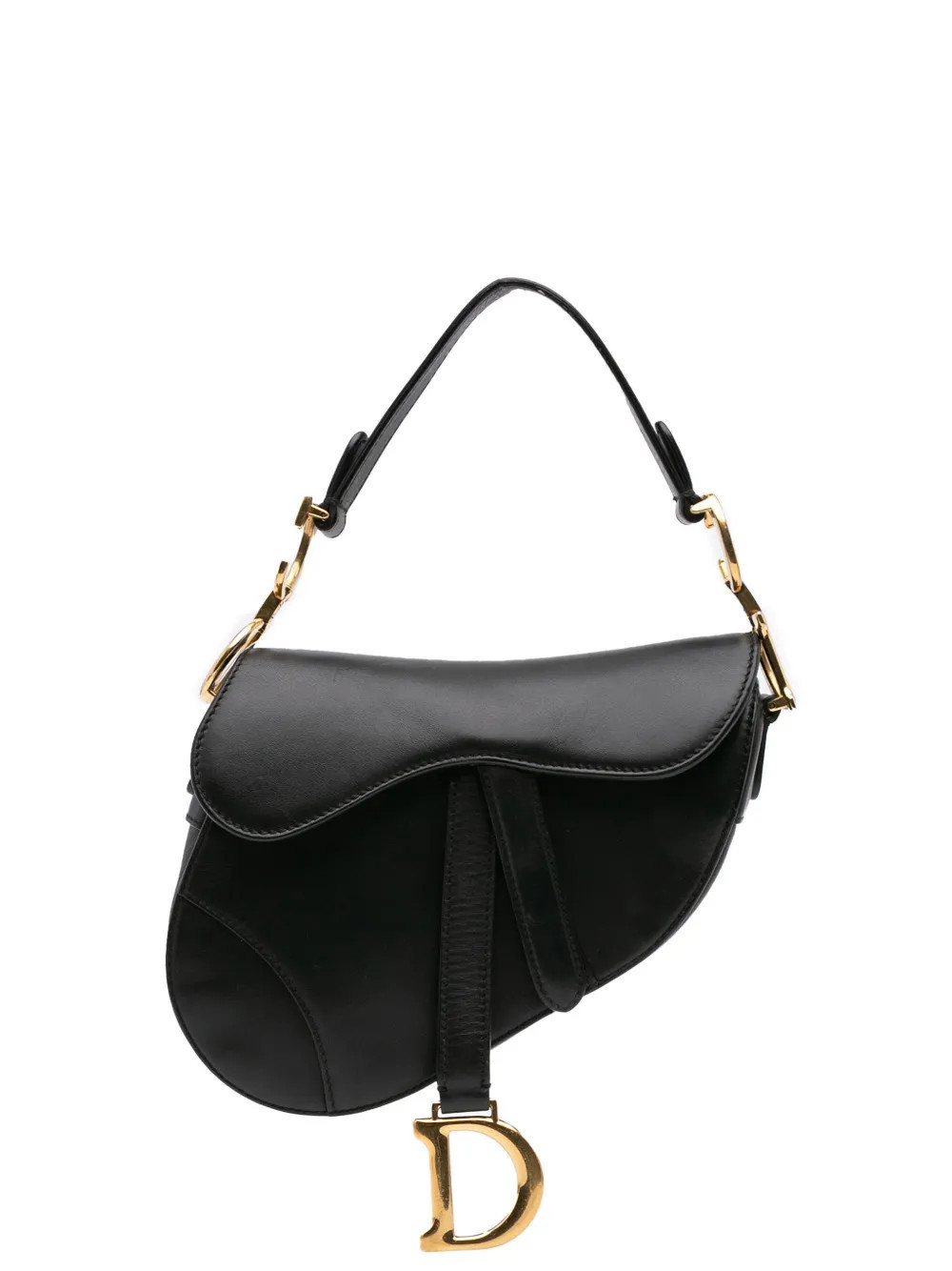 Christian Dior Pre-Owned 2018 Mini Leather Saddle satchel - BLACK | Farfetch Global