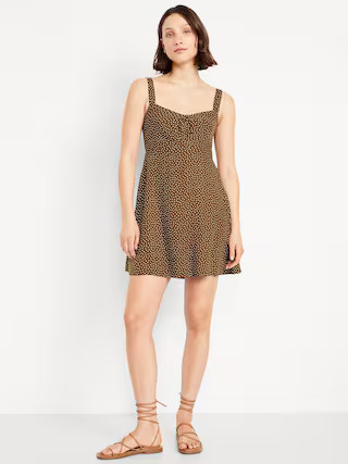 Fit & Flare Crepe Mini Dress | Old Navy (US)