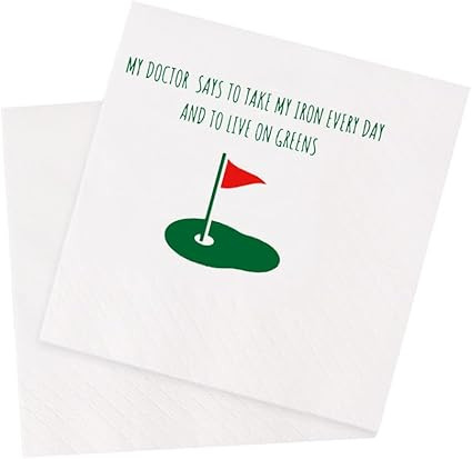 Funny Golf Ball Cocktail Napkins 50Pcs My Doctor Says To Take Iron Every Day Live On Greens Dispo... | Amazon (US)