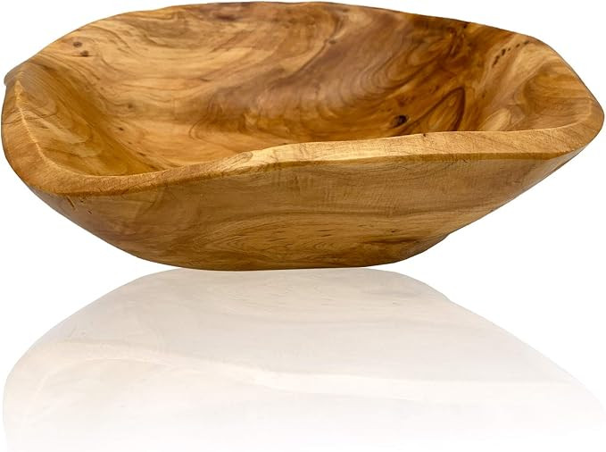 Wood Bowl(10"-12"), Handmade Natural Root Carved Bowl, Wood Crafts Bowl Serving for Fruit, Salad,... | Amazon (US)