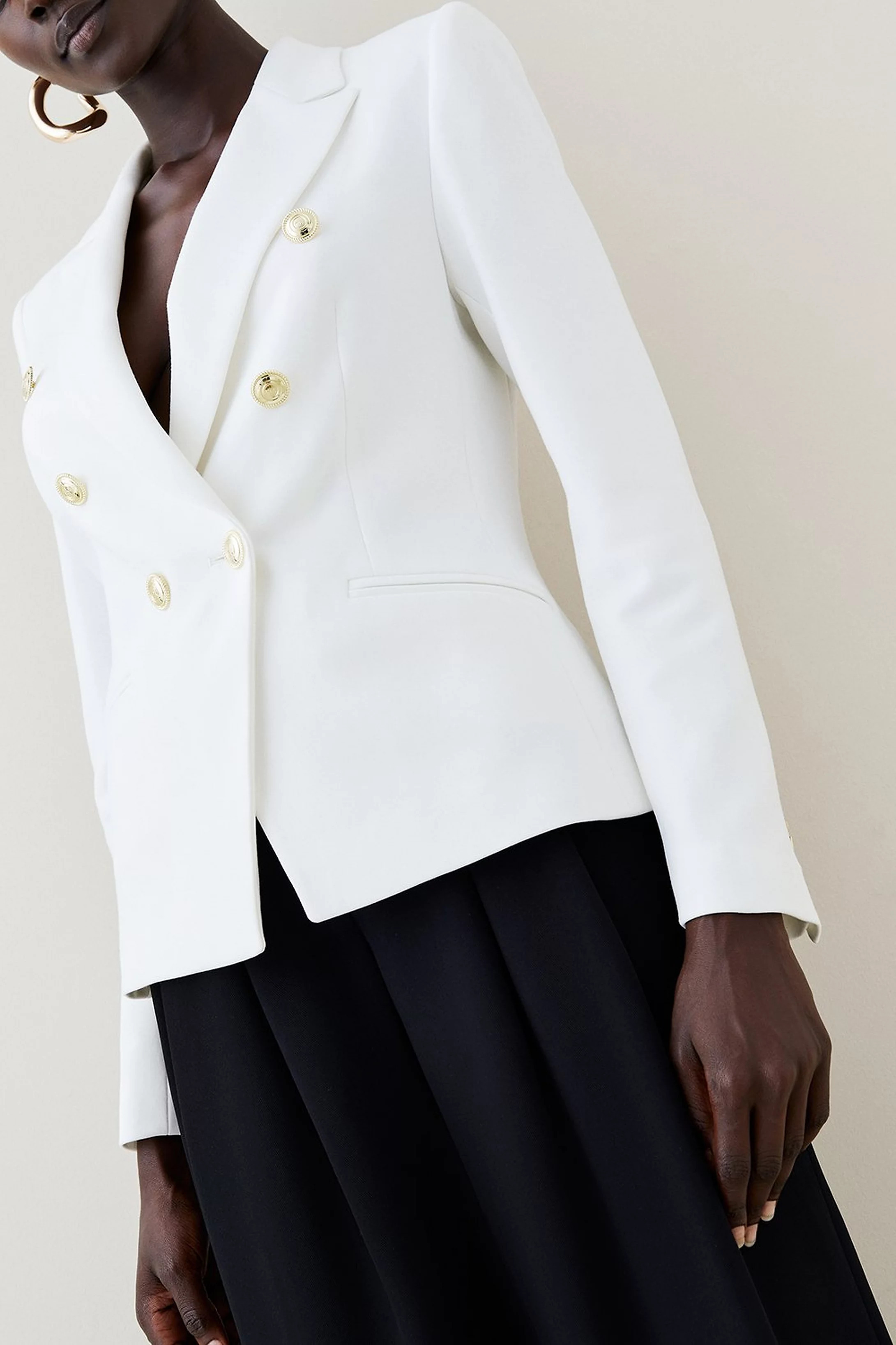 Tailored Button Military Blazer | Karen Millen UK + IE + DE + NL