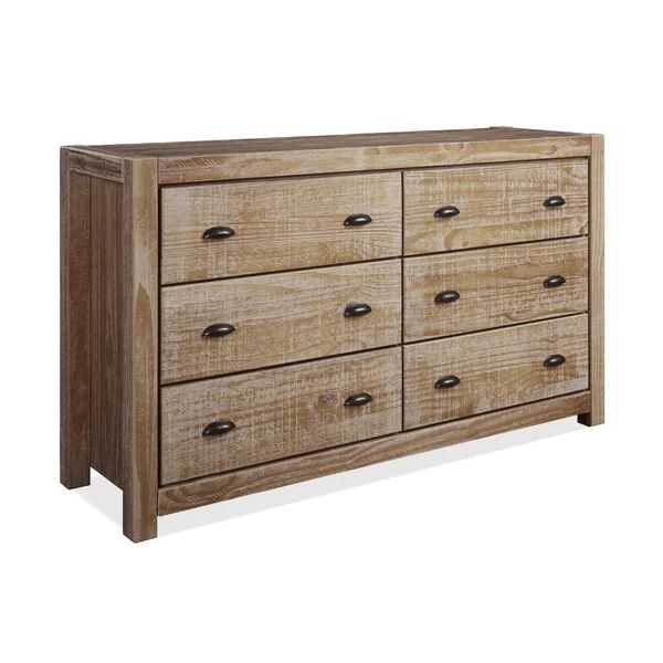 Montauk 6 Drawer 59.5" W Solid Wood Double Dresser | Wayfair Professional