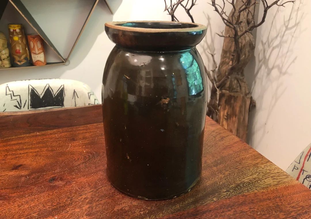 Antique Brown Saltglaze Stoneware Jar  Antique Stoneware - Etsy | Etsy (US)