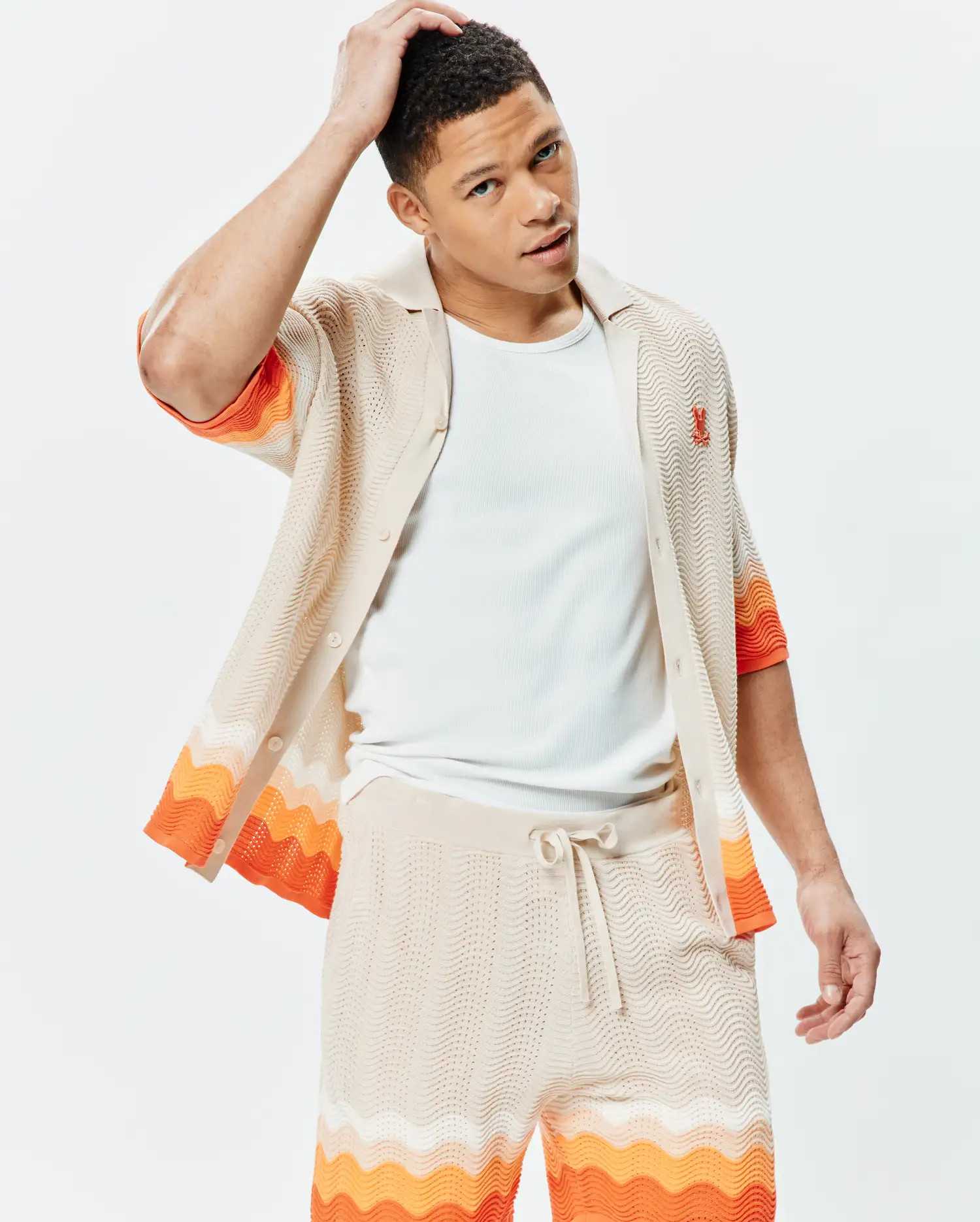 Men's Holden Relaxed Fit Knit Shirt in Sand | Psycho Bunny | Psycho Bunny (US)