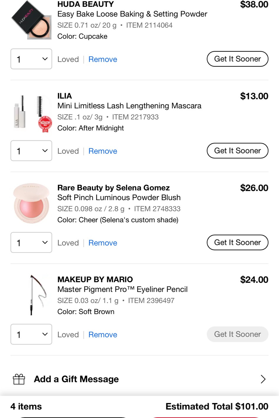 If I could only spend $100 at the Sephora savings event…. This is what I would buy (option 2)

Huda setting powder in shade cupcake - this powder will set your face all day and blurs your skin to look like a filter in real life! So pretty and great value for only $38. This powder lasted me almost an entire year!

Ilia mascara mini size - I always buy mascaras in mini size to avoid them drying out too quickly! And the ilia mini is only $13! Lasts forever and has the best wand for lengthening and adding volume without clumping your lashes. No flakes or smudging and still washes off easily! Love!

Rare beauty shimmer blush shade cheer - this is like a highlighter and blush in one! It’s such a stunning color perfect for spring and summer and only $26! I’ve had it for a week and have used it almost every day 

Makeup by Mario eyeliner in shade brown - this is the best eyeliner I’ve ever used. No smudging or transfer to upper lid. It is the prettiest color and smoothest application and I’m obsessed with the brush end to blend out the liner for a smoked out look. This is such a great splurge for eyeliner



#LTKxSephora #LTKfindsunder100 #LTKbeauty