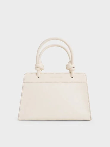 Sabine Knotted-Handle Trapeze Tote Bag
    
         - Cream | Charles & Keith US