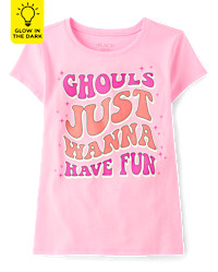 Girls Glow Ghouls Fun Graphic Tee - luau | The Children's Place
