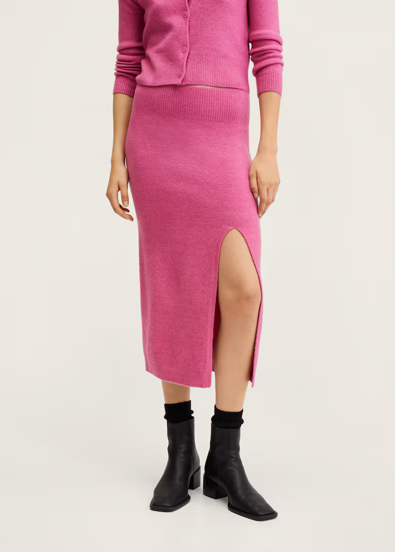 Slit knitted skirt | MANGO (UK)
