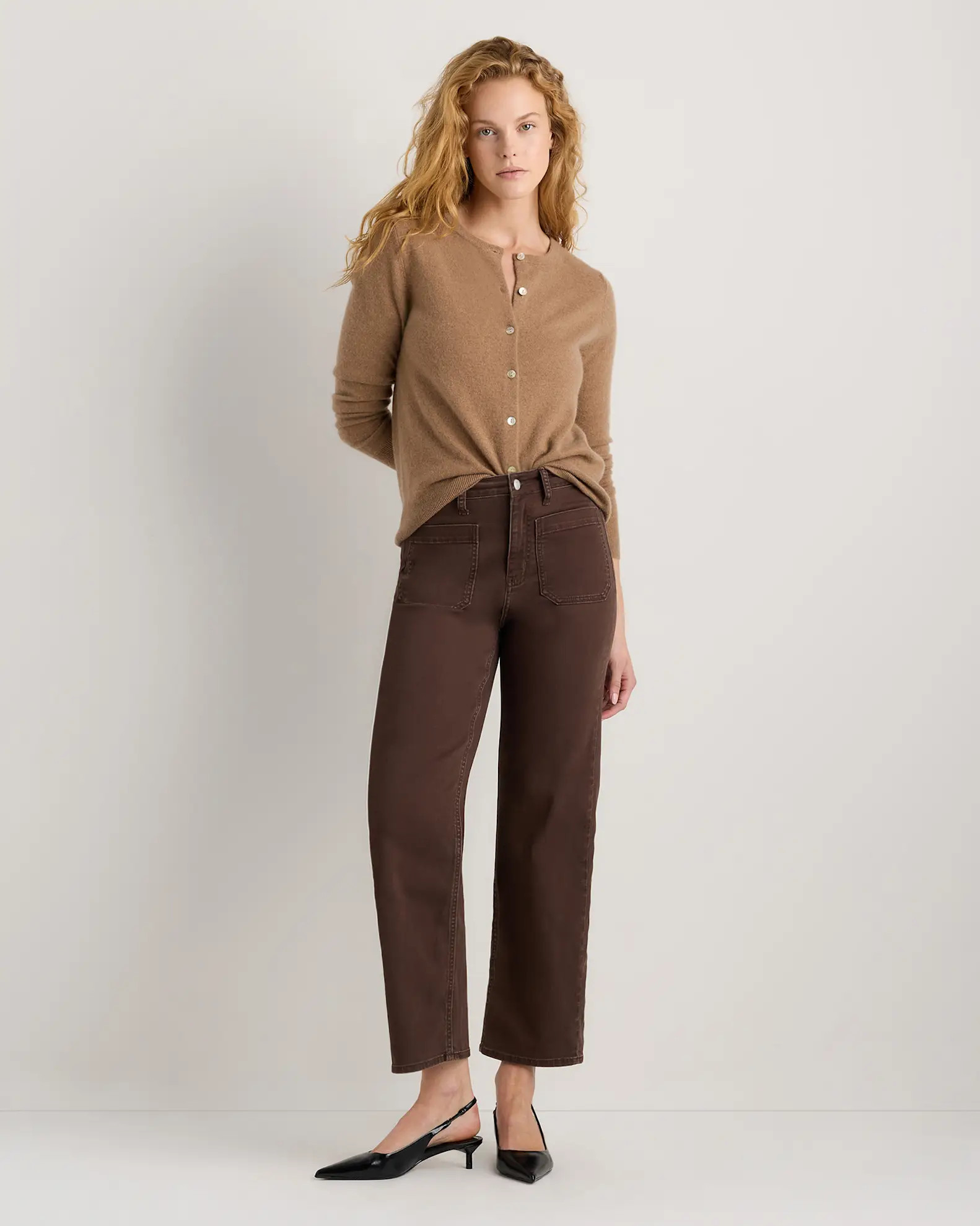 Bella Stretch Patch Pocket Wide Leg Jeans | Quince