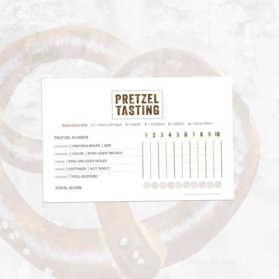 PRETZEL Tasting Scorecard  Instant Download - Etsy | Etsy (US)