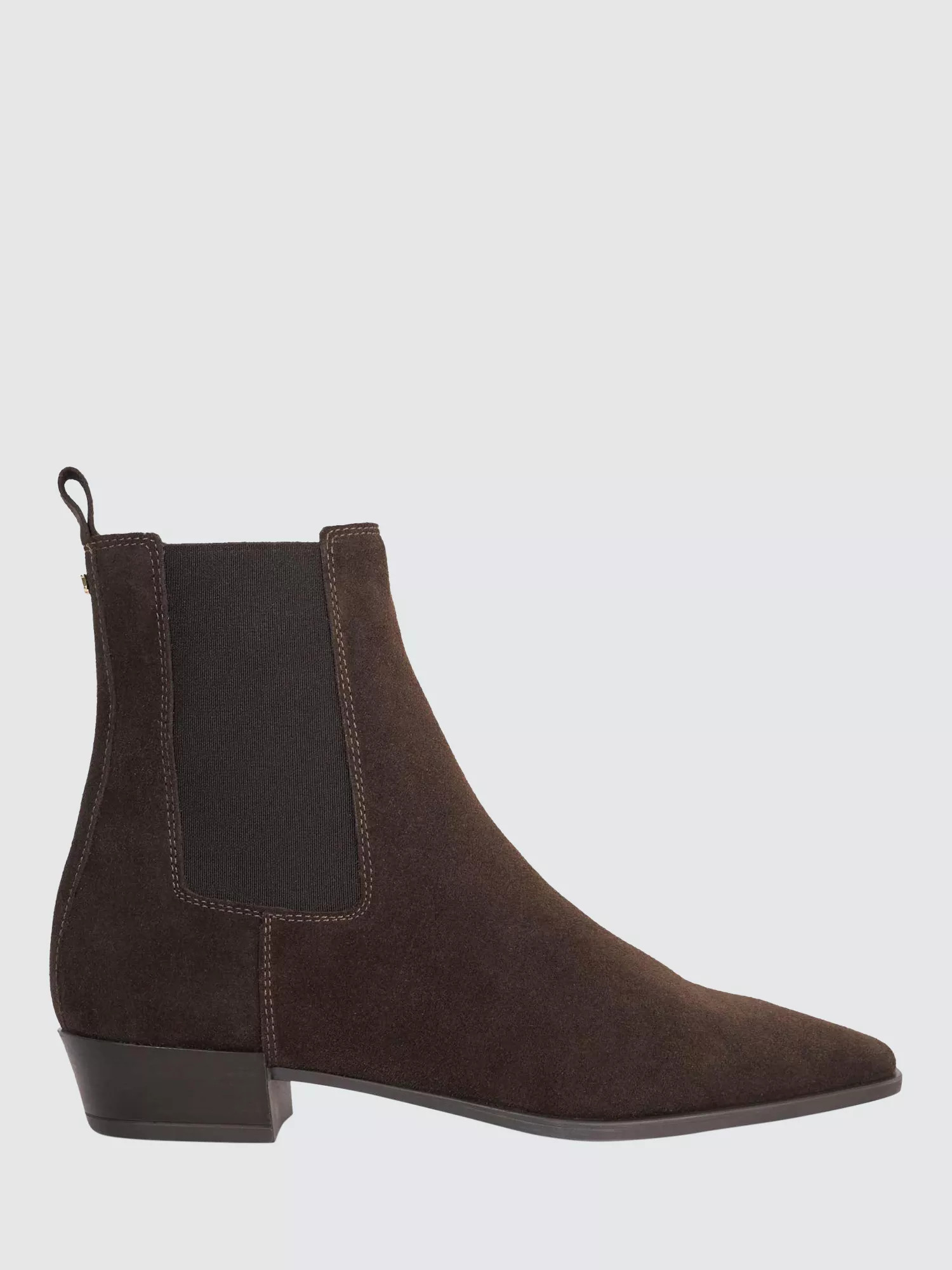 Dune London Parkas Suede Chisel Toe Low Heel Chelsea Boots | John Lewis (UK)