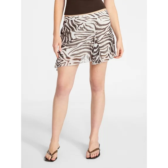 No Boundaries Asymmetrical Flouncy Mini Skirt, Women's XXS-XXL | Walmart (US)