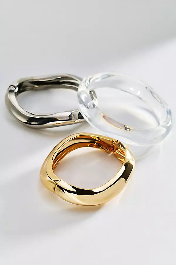 Wavy Bangle Bracelets, Set of 3 | Anthropologie (US)