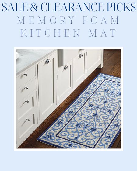 Memory foam blue and white kitchen mat rug home decor classic home traditional home coastal home grandmillennial home 

#LTKhome #LTKsalealert