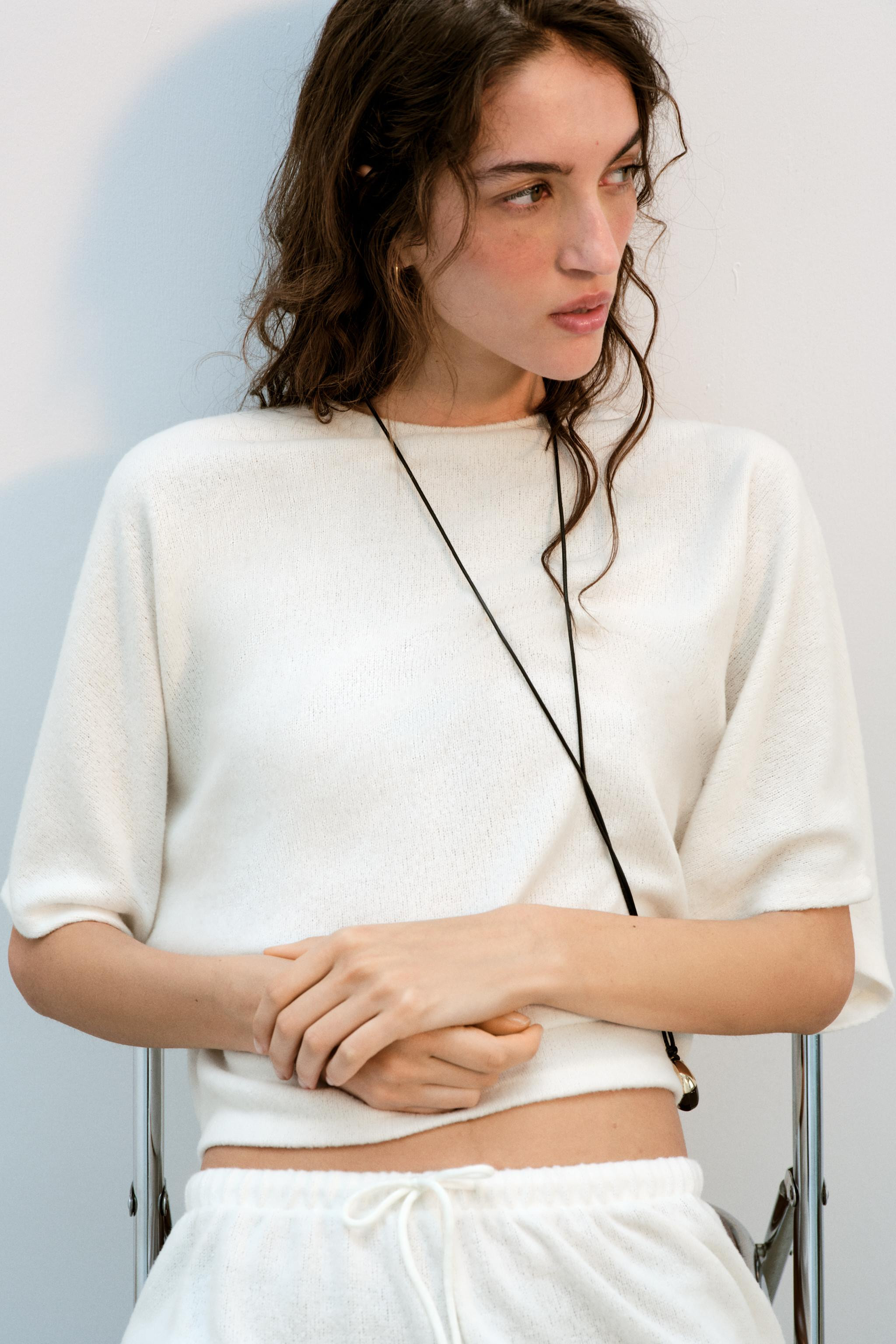 RUSTIC SHORT SLEEVE TOP | Zara US