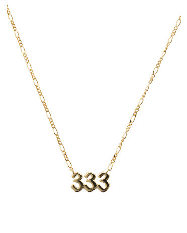 Gold Plated Sterling Silver 333 Angel Numbers Necklace | TJ Maxx