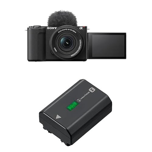 Sony Alpha ZVE10 II - APS-C Interchangeable Lens Mirrorless Content Creators’ Camera + Sony NPFZ100 Z-Series Rechargeable Battery Pack | Amazon (US)