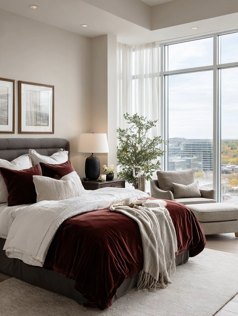 Need some color in your bedroom but do not want to completely redesign the space?

Start with burgundy bedding.

One of the easiest ways to instantly transform a neutral bedroom into a warm modern luxury space is by layering rich burgundy tones into your bedding. Burgundy adds warmth, depth, richness, and that subtle hotel-inspired elegance without overwhelming the room.

And because the rest of the space remains soft and neutral, the color feels sophisticated rather than overpowering.

That is the secret to modern bold decor in 2026: layering color intentionally instead of filling the entire room with it.

Pair your burgundy bedding with soft ivory layers, oversized pillows, warm lighting, and an indoor tree to create a calm yet elevated atmosphere. You can even add burgundy-toned branches or accents throughout the room for a more designer-inspired look.

This combination works beautifully in condos, modern homes, warm minimalist spaces, and luxury bedrooms because it balances softness with richness.

Sometimes one intentional color is all a bedroom needs to feel completely refreshed.

Shop our curated edit of burgundy bedding, oversized pillows, indoor trees, and elegant bedroom decor to recreate this warm luxury bedroom look at home.

#BedroomDecor #LuxuryBedroom #BurgundyDecor #ModernHomeDecor #WarmMinimalism #ElegantLiving #InteriorDesign #BedroomInspo
 

 #LTKHome