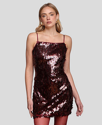 Avec Les Filles Women's Square Neck Open Back Mini Dress - Macy's | Macy's