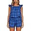SOOKABEILA Women 2 Piece Lounge Set Sleeveless Striped Cami Peplum Top Boxer Shorts Loose Ruffle ... | Amazon (US)