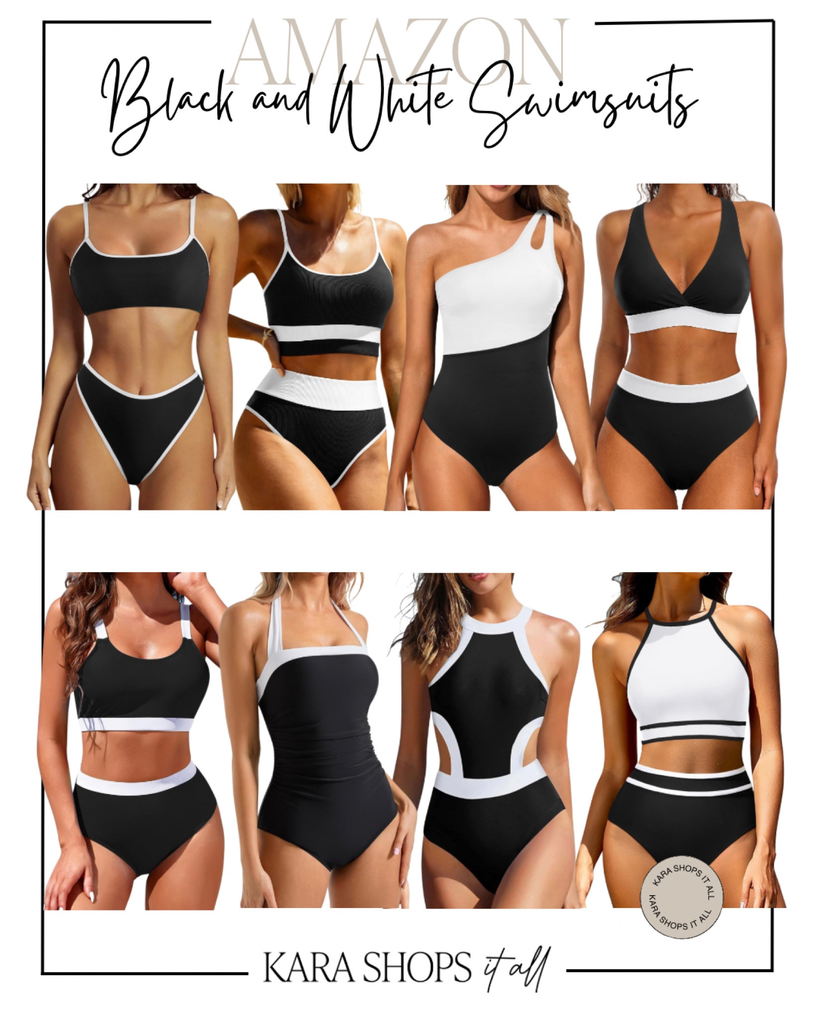 Black and white swimsuits! Shop black and white bikinis, one pieces, one shoulder, and more at Amazon! Amazon swimsuits! #Amazon

#LTKSaleAlert #LTKStyleTip #LTKSeasonal
