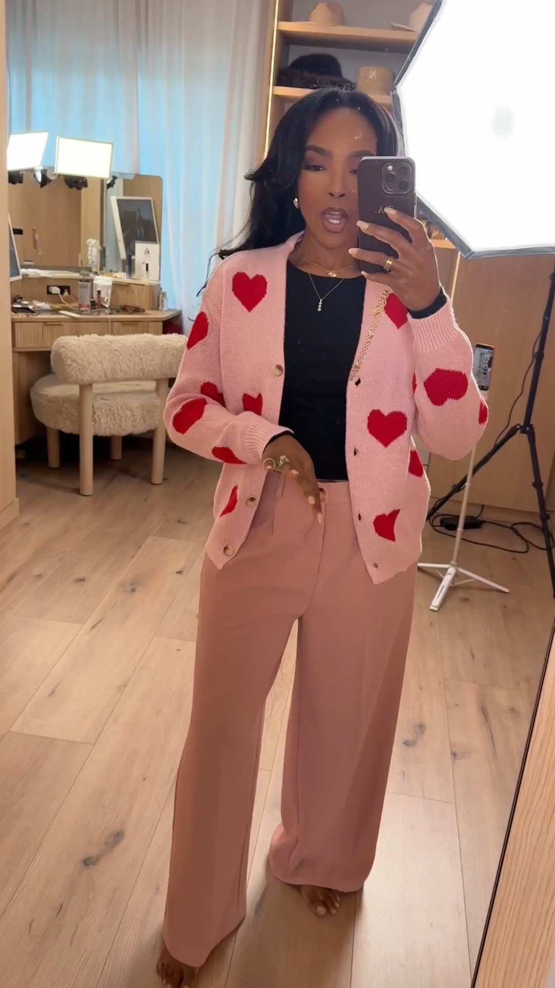 ✨ Soft Romance, Effortlessly Styled

This heart cardigan layered over tailored trousers is the perfect balance of cozy and polished. A simple black base keeps the look grounded, while the playful heart detail adds just enough personality to make it feel special. It’s one of those outfits you’ll reach for year after year — a true cost-per-wear win.

Perfect for:
• Valentine’s plans
• Casual dinners
• Workdays with personality
• Coffee dates
• Weekend errands

📏 Sizing:
Cardigan: Small
Top: Small
Trousers: Small

📐 Measurements:
5’4” · 138 lbs · 34D · 27” waist · 40” hips

Save this post for when you want an outfit that feels cute, comfortable, and still put together.

Follow me on Instagram and YouTube @kirasfashionfinds

#LTKootd #LTKgrwm #LTKPetite