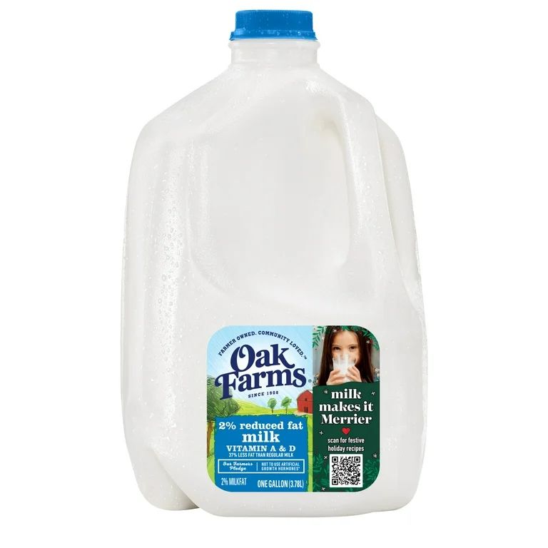 Oak Farms 2% Reduced Fat Milk with Vitamin A and D, Milk Gallon - 1 Jug | Walmart (US)
