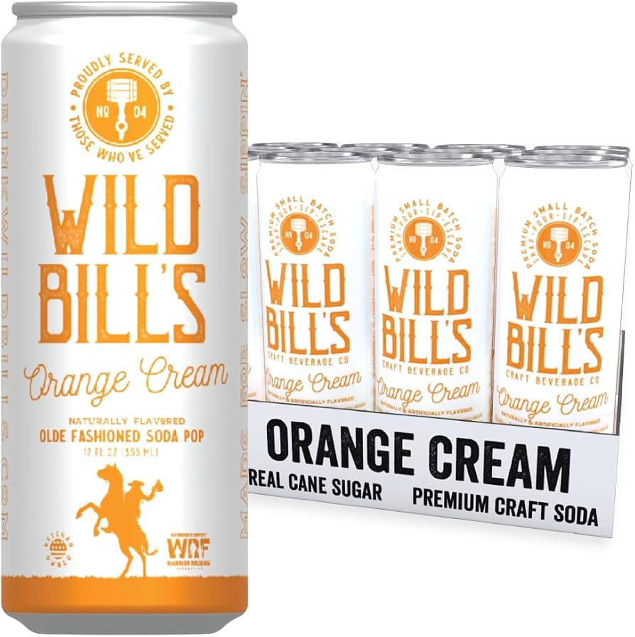 Wild Bill's Orange Cream Soda Classic Craft Soda Pop Soft Drinks, Creamsicle Sodas Made with Pure... | Amazon (US)