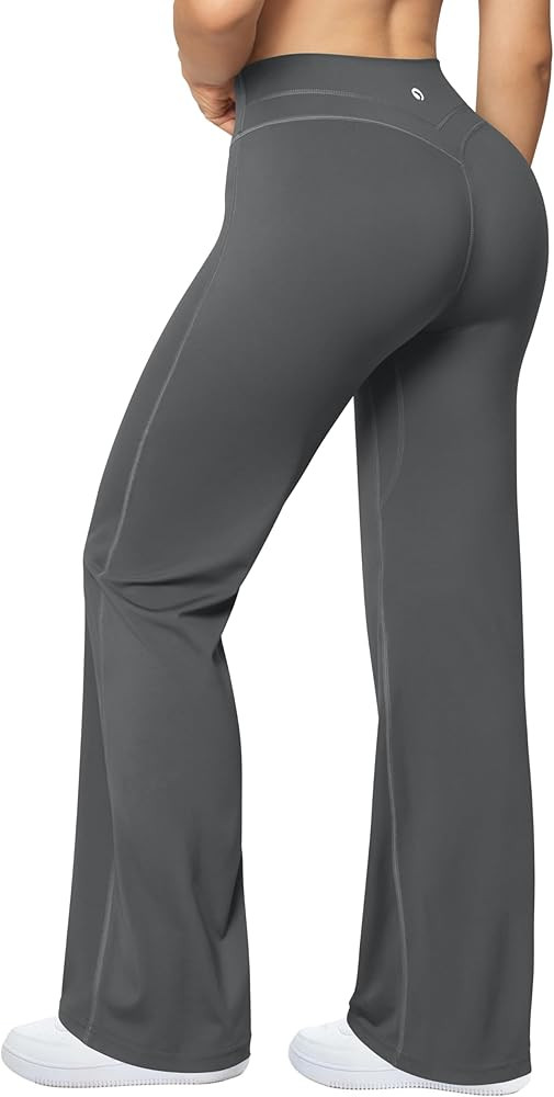 OQQ Pantalones de yoga para mujer, cintura alta, casual, suave, cruzado, pierna recta | Amazon (US)