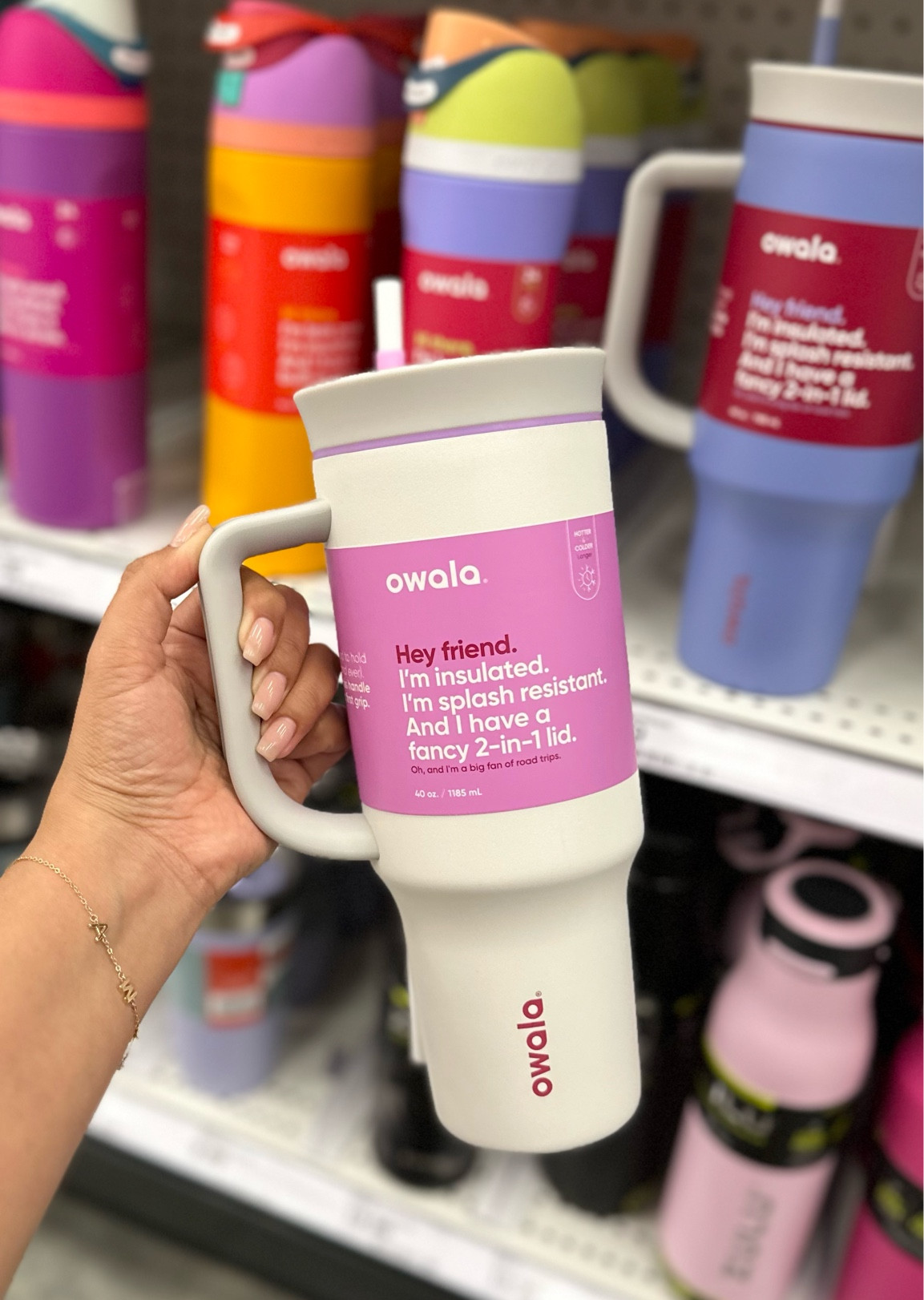 New Owala 40oz tumblers are now at Target! Keeps beverages cold or hot and has two modes, straw mode and sip mode!