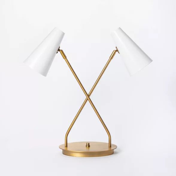 Dual Head Metal Desk Lamp (Includes LED Light Bulb) Brass - Threshold™ designed with Studio McG... | Target