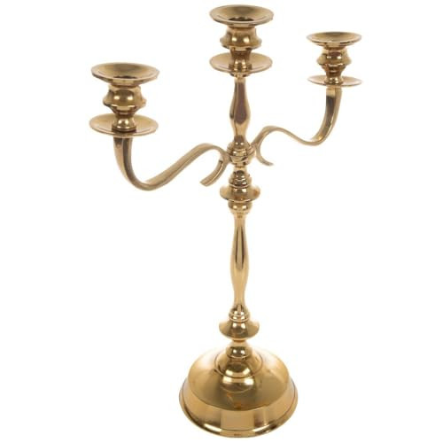 Hobby Lobby Gold Metal Candelabra, Taper Candle, 16" H x 11.75" W, Traditional Style, 3-Arm, | Amazon (US)