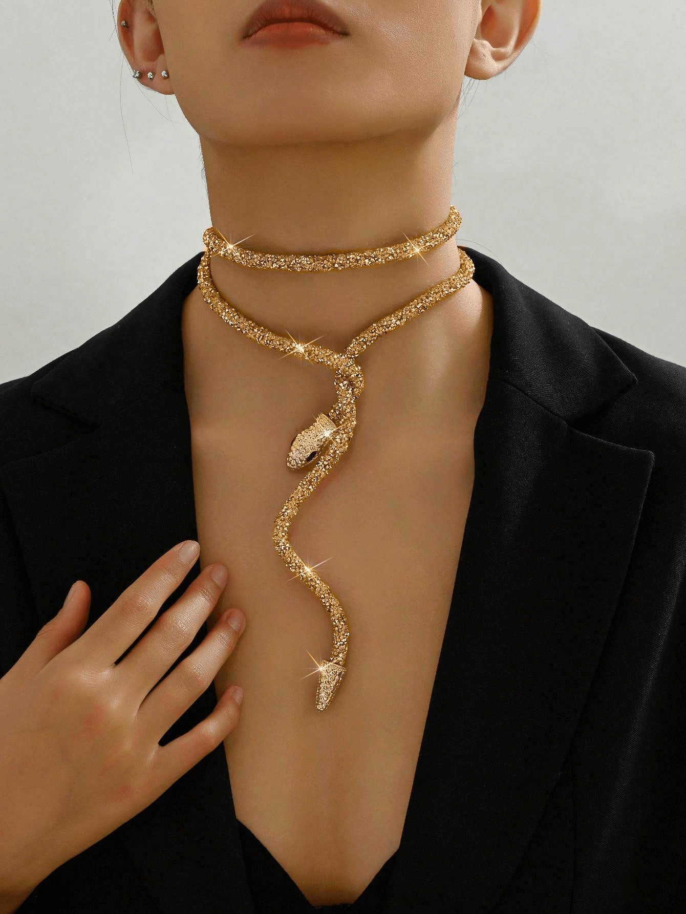 1pc Exaggerated & Personalized European And American Style Multi-Layered Punk Nightclub Snake Col... | SHEIN