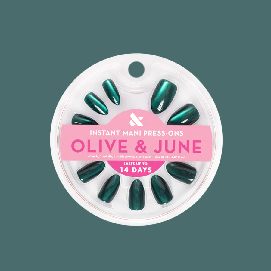 Emerald Velvet - Press-On | Medium | Almond | Olive & June