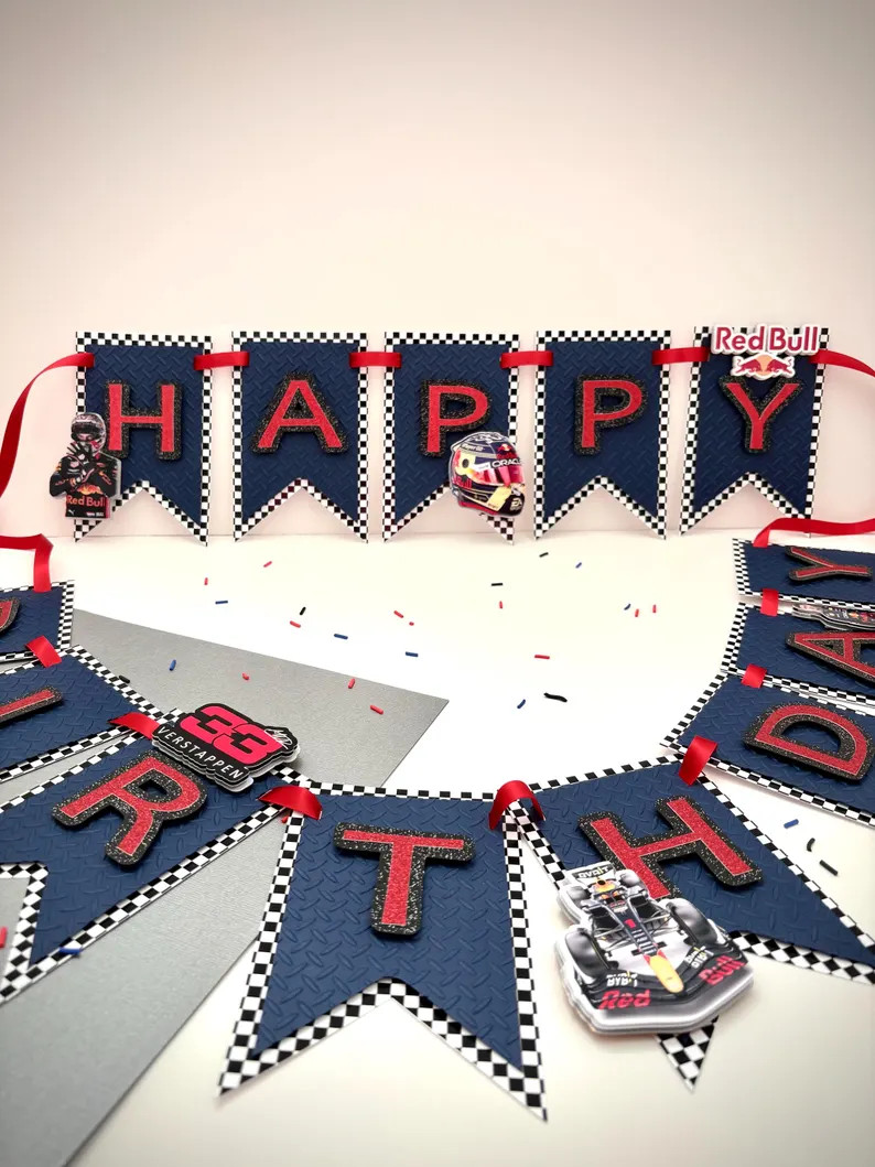 3D Max Verstappen Birthday Banner | Red Bull F1 Party Decor | Formula 1 High Chair Banner | Race ... | Etsy (Global)