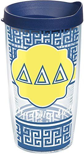 Tervis Sorority - Delta Delta Delta Geometric Tumbler with Wrap and Navy Lid 16oz, Clear | Amazon (US)