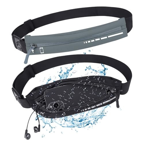 2 PCS Slim Running Belt Fanny Pack Running Phone Holder Runners Pouch Waist Pack for Workout Money Belt Running Gift Gear Accessories for Women Men Walking Hiking Cycling | Amazon (US)