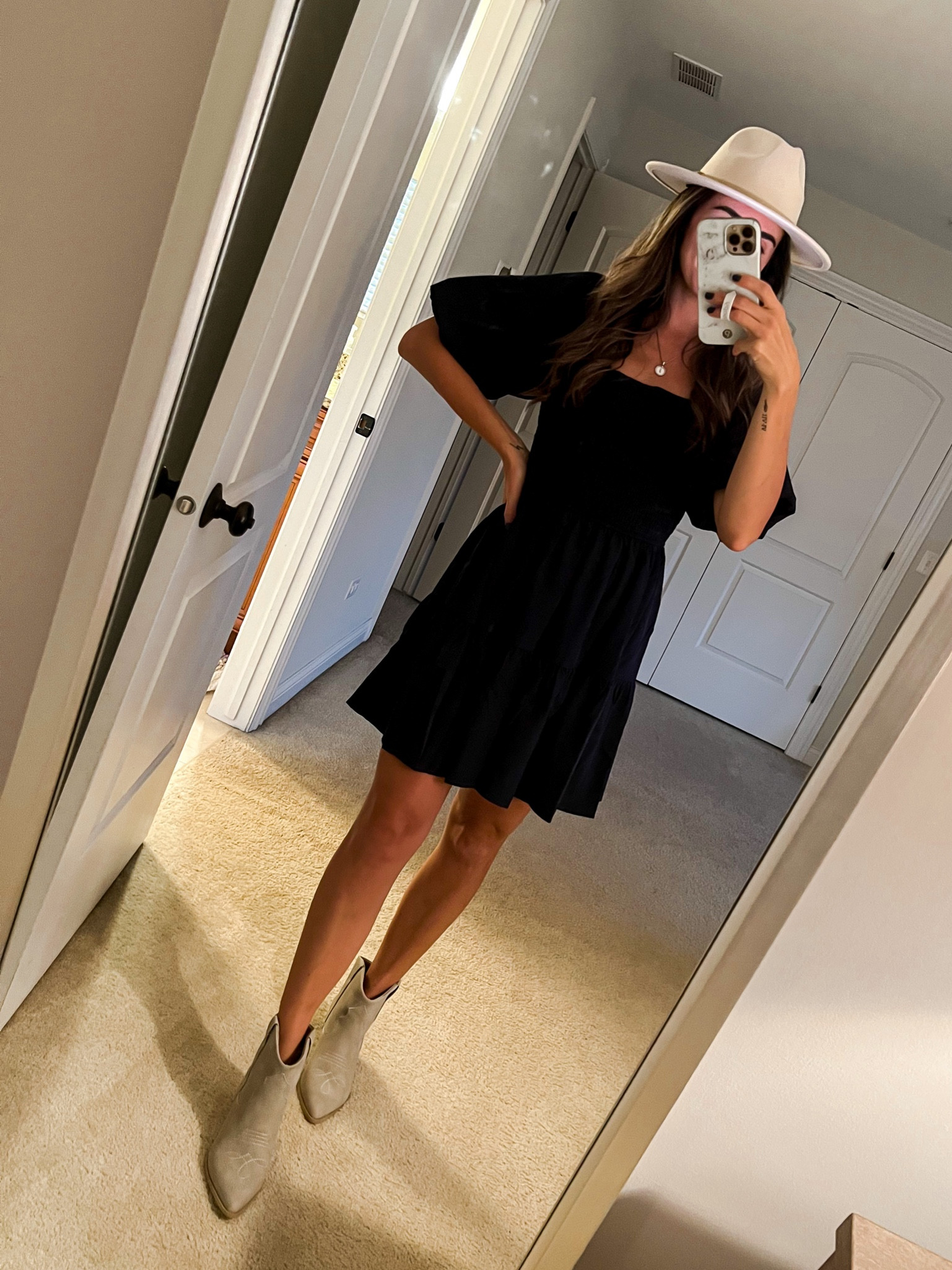 This Amazon dress is darling - so many color options online & under $40 

It runs a little big IMO - I’m in my true size small and it’s loose up top, I would size down one

Shoes & hat are 25% off until 1pm today - code HAPPYFRIDAY


#amazondress #founditonamazon #falldress #smockeddress #fallphotooutfit #falloutfitinspo #westernboots #westernhat 

#LTKSeasonal #LTKshoecrush #LTKunder50